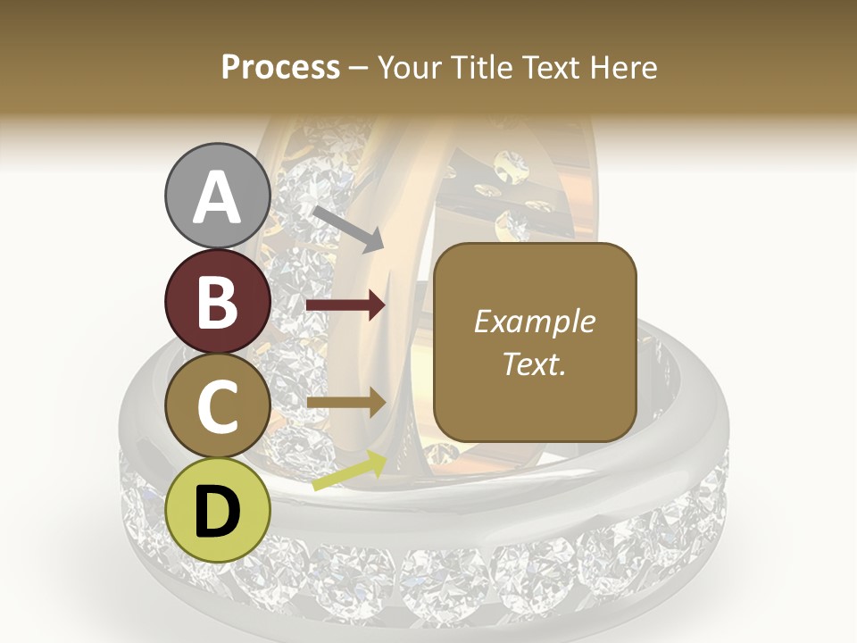 Diamond Wedding Rings On White PowerPoint Template
