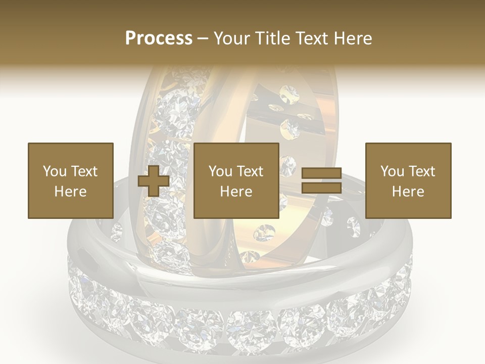 Diamond Wedding Rings On White PowerPoint Template