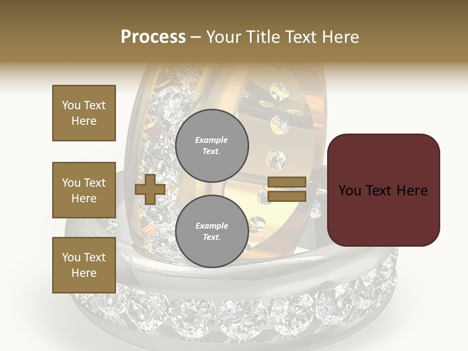 Diamond Wedding Rings On White PowerPoint Template