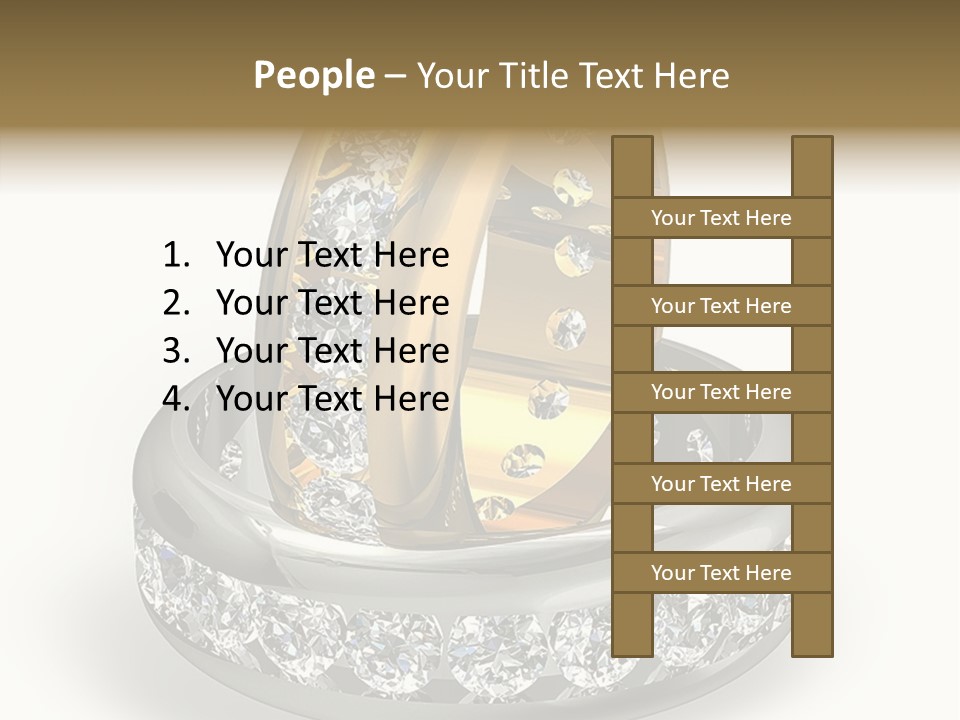 Diamond Wedding Rings On White PowerPoint Template