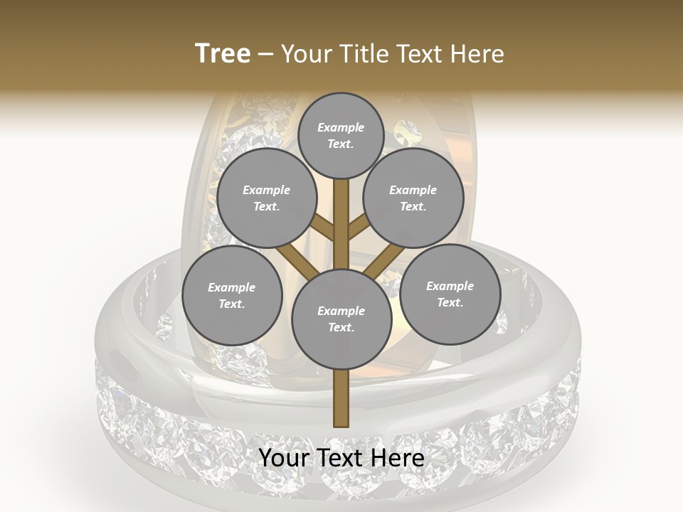 Diamond Wedding Rings On White PowerPoint Template