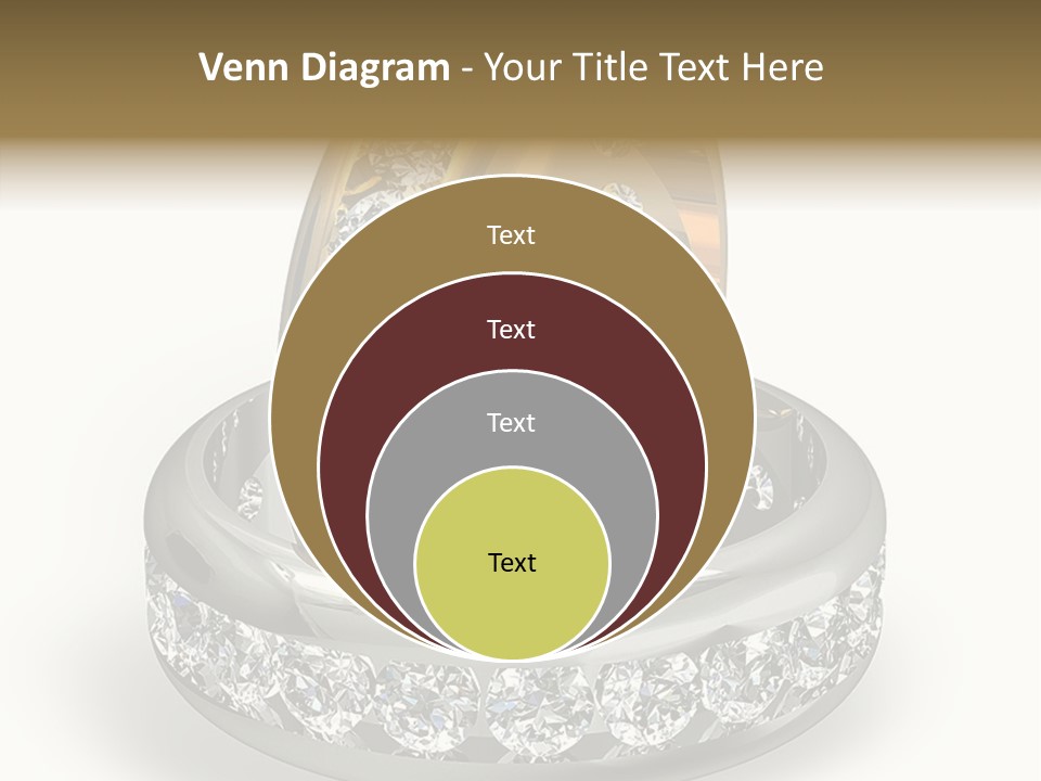 Diamond Wedding Rings On White PowerPoint Template