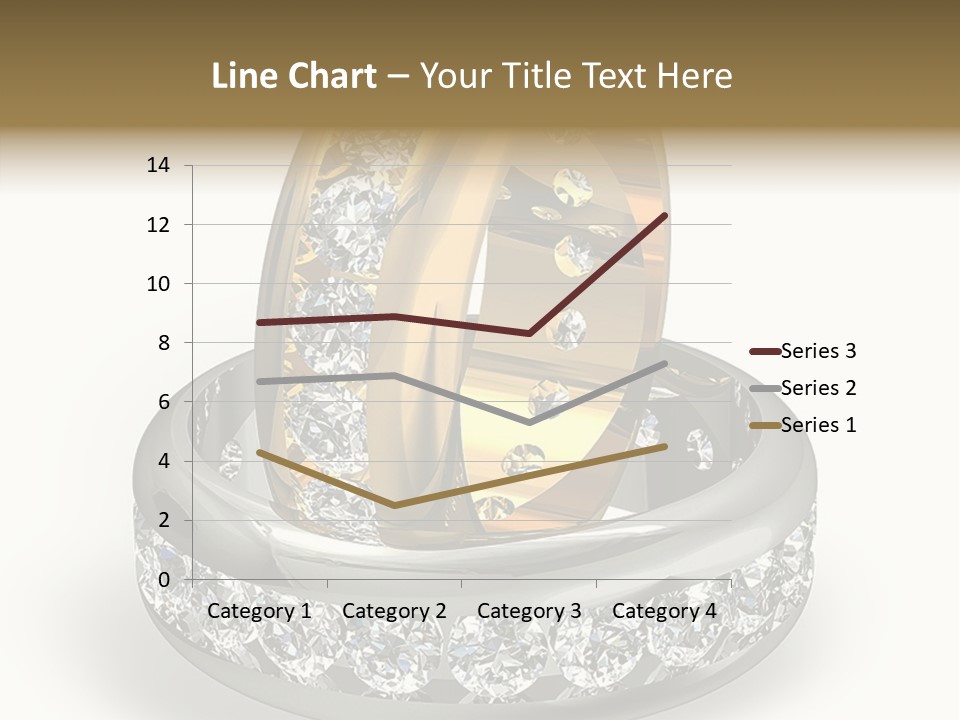 Diamond Wedding Rings On White PowerPoint Template