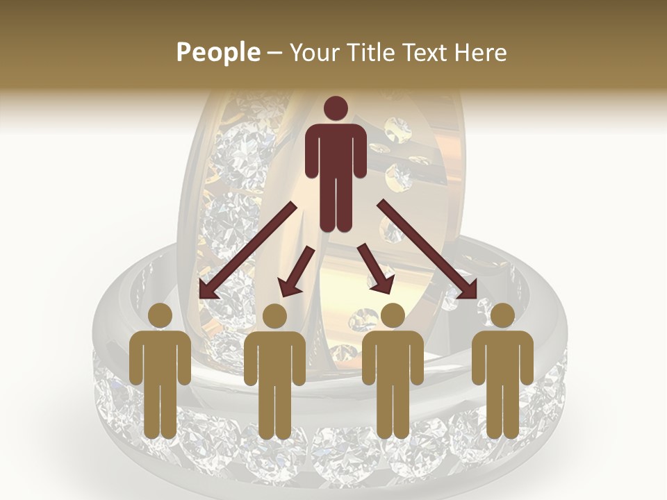 Diamond Wedding Rings On White PowerPoint Template