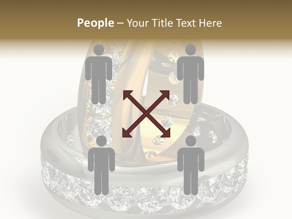 Diamond Wedding Rings On White PowerPoint Template