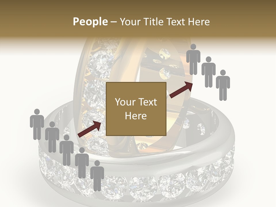 Diamond Wedding Rings On White PowerPoint Template