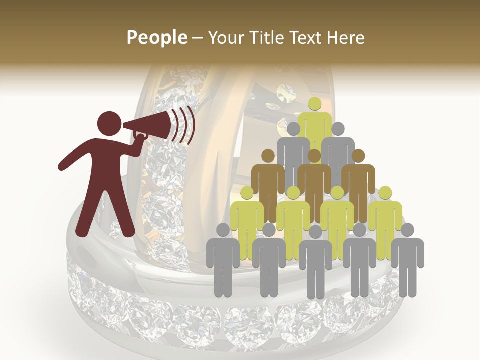 Diamond Wedding Rings On White PowerPoint Template