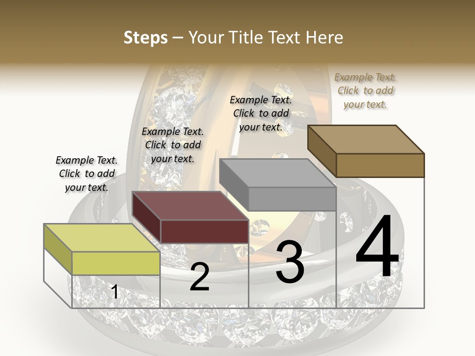Diamond Wedding Rings On White PowerPoint Template