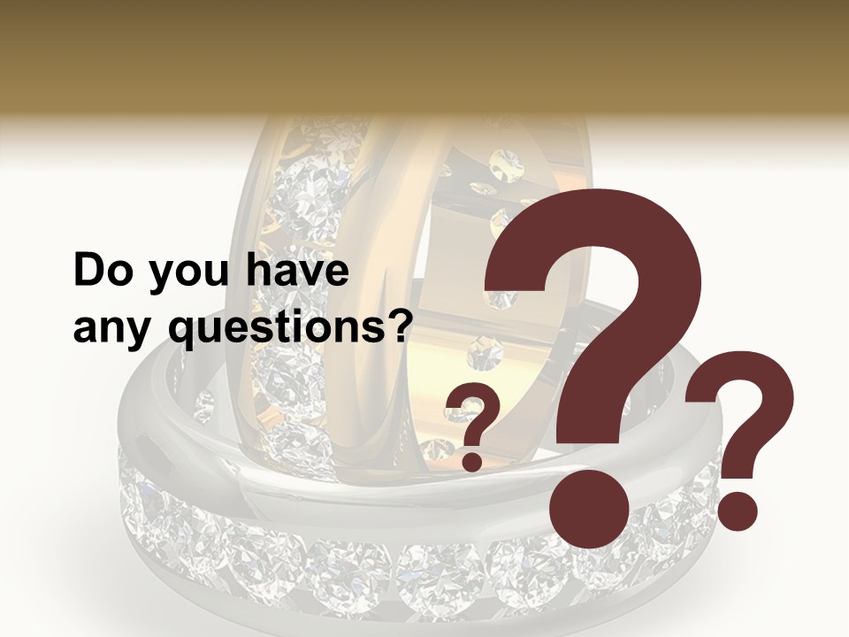 Diamond Wedding Rings On White PowerPoint Template