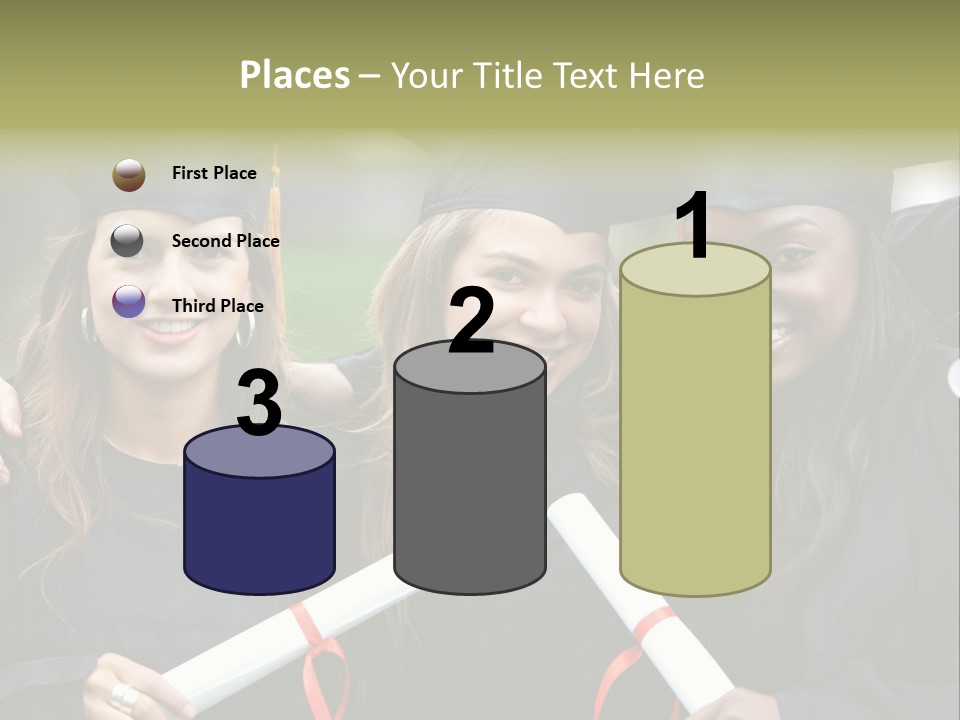 Group Of Graduation Girls Looking Very Happy PowerPoint Template