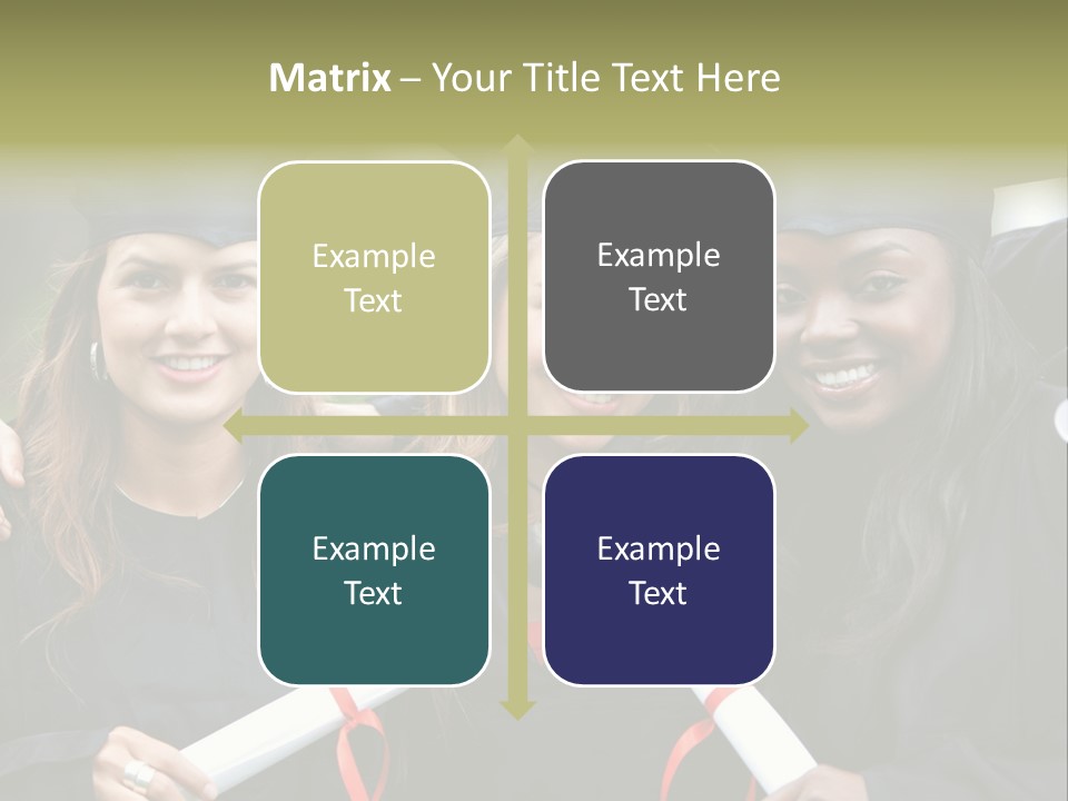 Group Of Graduation Girls Looking Very Happy PowerPoint Template