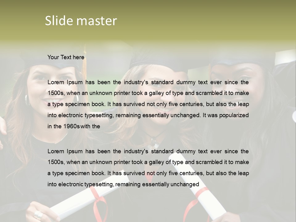 Group Of Graduation Girls Looking Very Happy PowerPoint Template