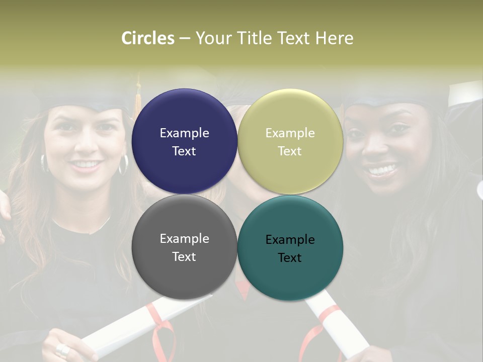 Group Of Graduation Girls Looking Very Happy PowerPoint Template