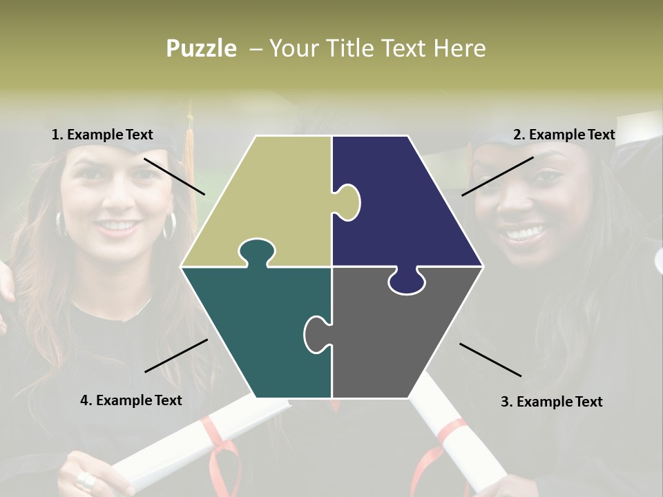 Group Of Graduation Girls Looking Very Happy PowerPoint Template