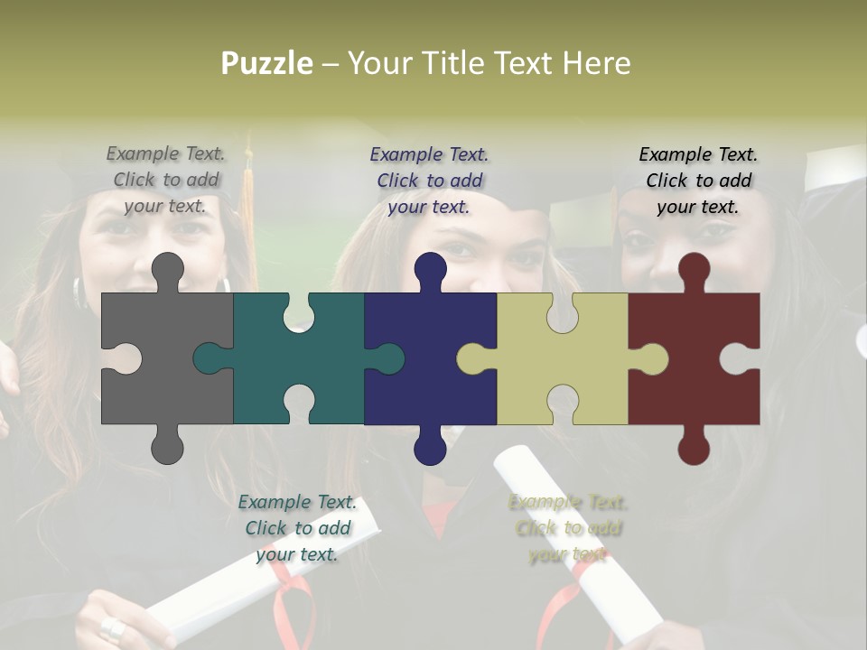 Group Of Graduation Girls Looking Very Happy PowerPoint Template