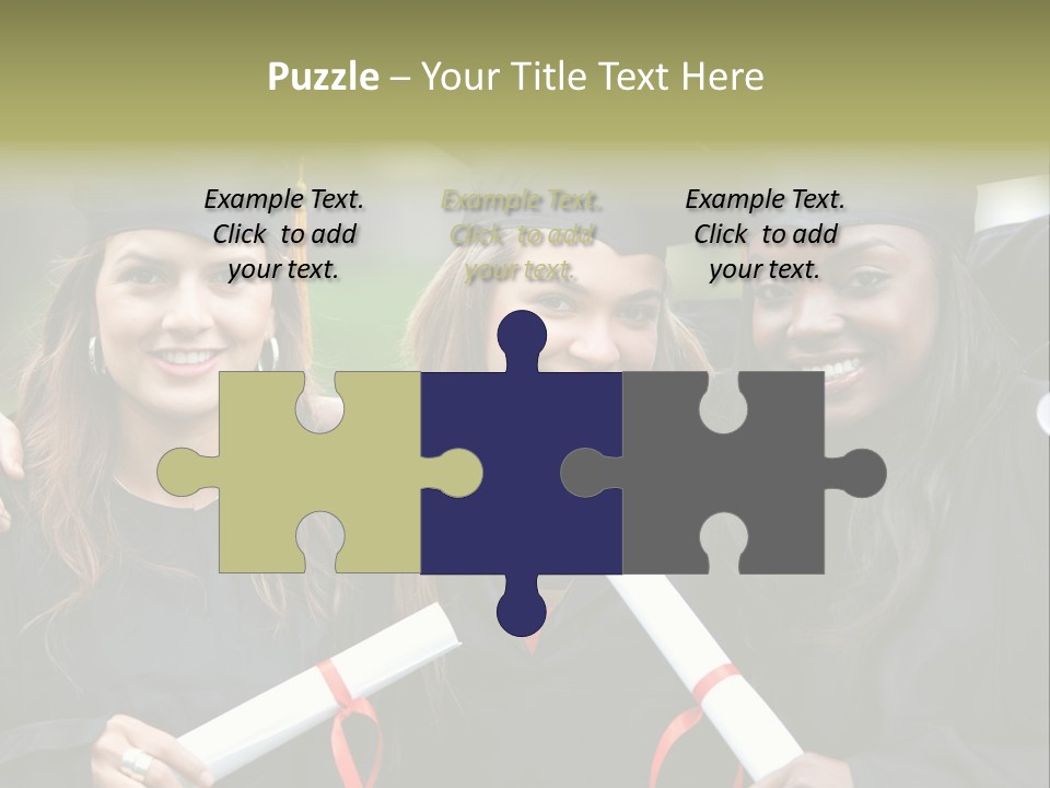 Group Of Graduation Girls Looking Very Happy PowerPoint Template