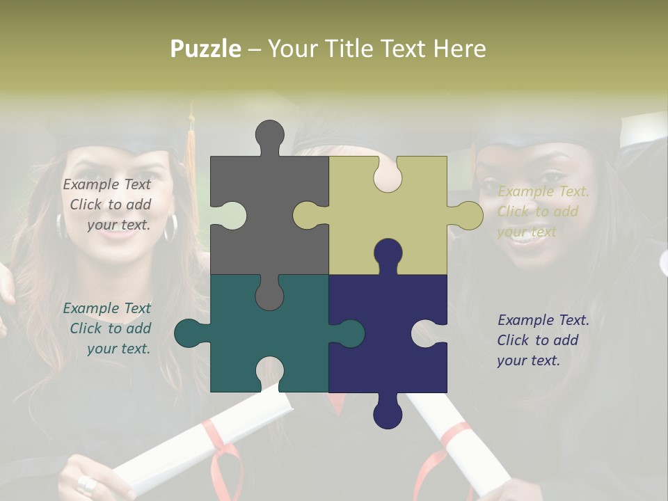 Group Of Graduation Girls Looking Very Happy PowerPoint Template