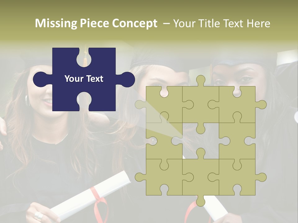 Group Of Graduation Girls Looking Very Happy PowerPoint Template