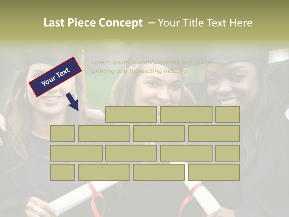 Group Of Graduation Girls Looking Very Happy PowerPoint Template