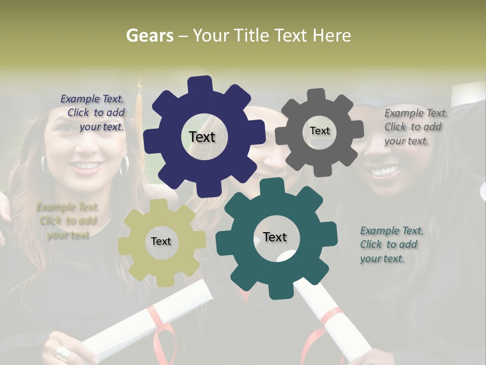 Group Of Graduation Girls Looking Very Happy PowerPoint Template