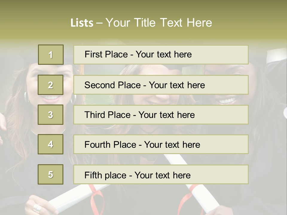 Group Of Graduation Girls Looking Very Happy PowerPoint Template