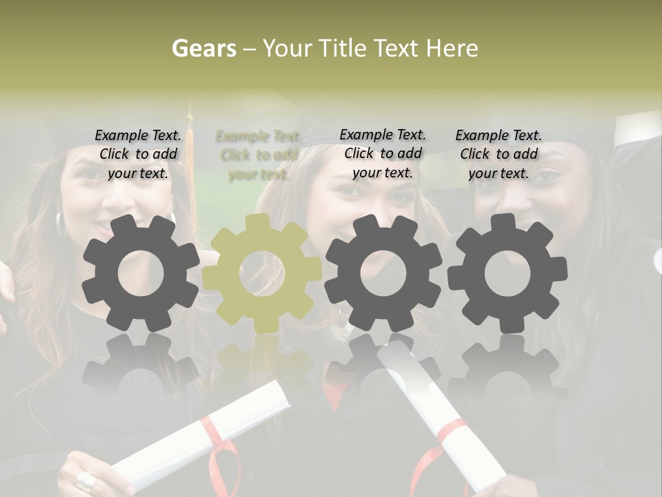 Group Of Graduation Girls Looking Very Happy PowerPoint Template