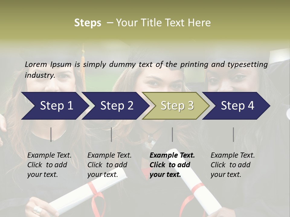 Group Of Graduation Girls Looking Very Happy PowerPoint Template