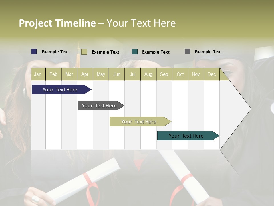 Group Of Graduation Girls Looking Very Happy PowerPoint Template