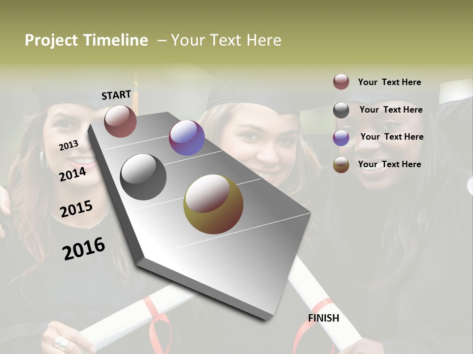 Group Of Graduation Girls Looking Very Happy PowerPoint Template