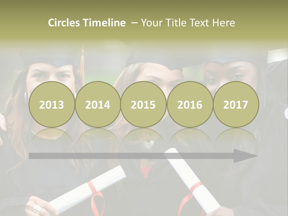 Group Of Graduation Girls Looking Very Happy PowerPoint Template