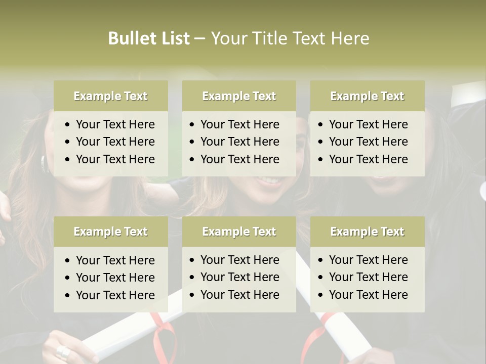 Group Of Graduation Girls Looking Very Happy PowerPoint Template