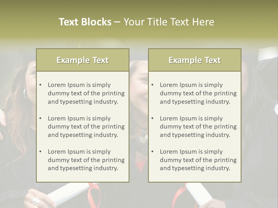 Group Of Graduation Girls Looking Very Happy PowerPoint Template