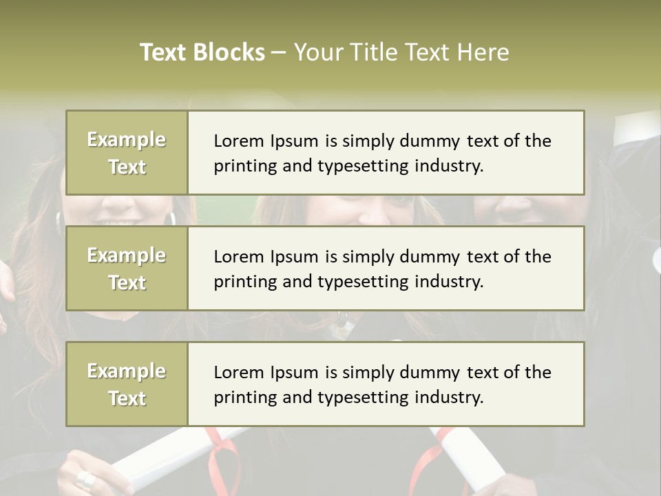 Group Of Graduation Girls Looking Very Happy PowerPoint Template