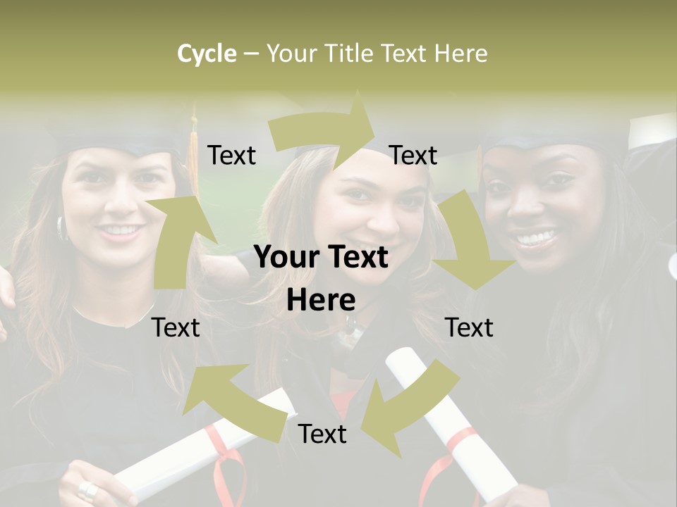 Group Of Graduation Girls Looking Very Happy PowerPoint Template