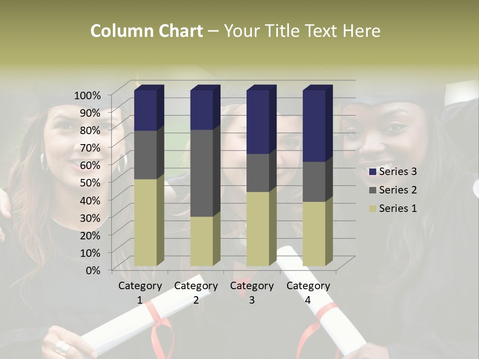 Group Of Graduation Girls Looking Very Happy PowerPoint Template