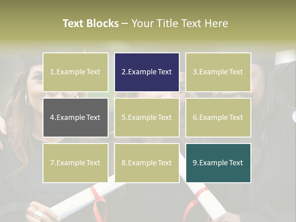 Group Of Graduation Girls Looking Very Happy PowerPoint Template