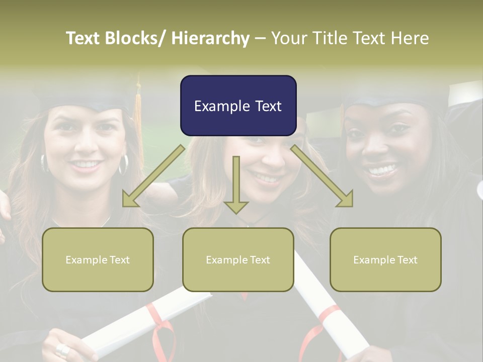 Group Of Graduation Girls Looking Very Happy PowerPoint Template