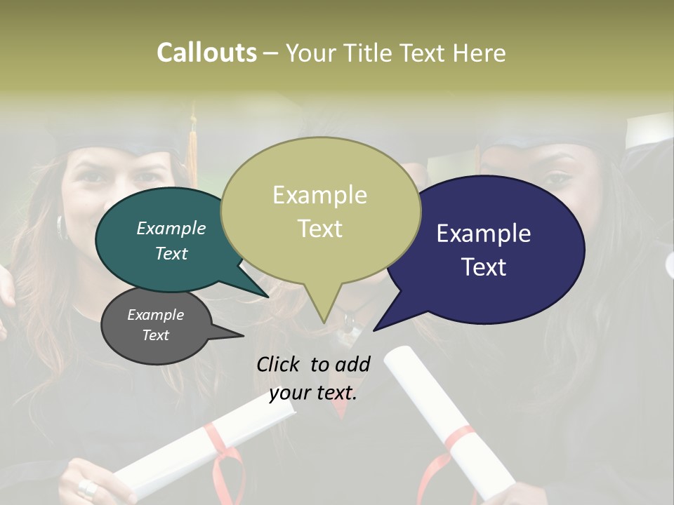 Group Of Graduation Girls Looking Very Happy PowerPoint Template