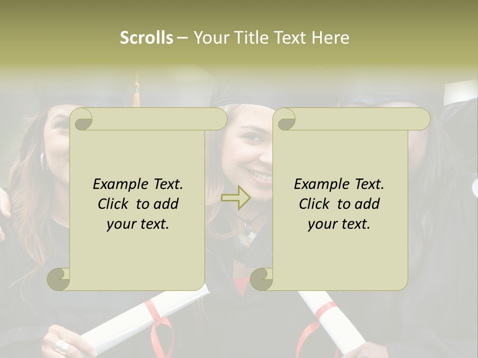 Group Of Graduation Girls Looking Very Happy PowerPoint Template