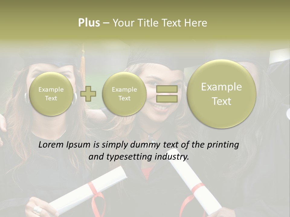 Group Of Graduation Girls Looking Very Happy PowerPoint Template