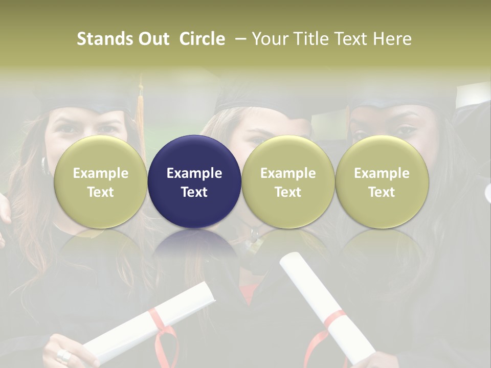 Group Of Graduation Girls Looking Very Happy PowerPoint Template