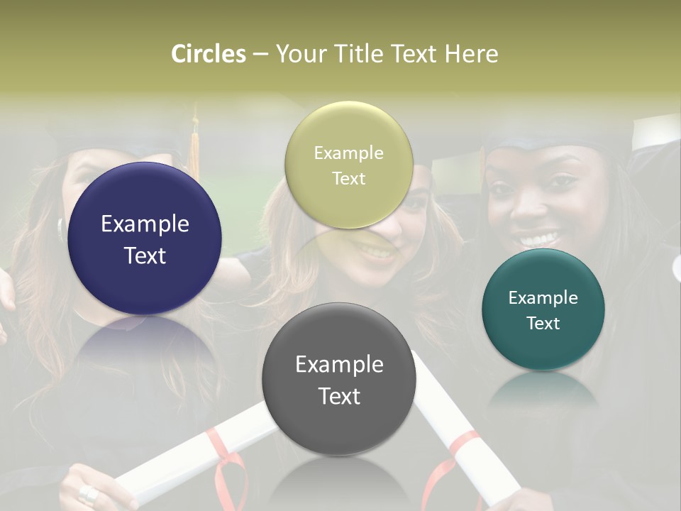 Group Of Graduation Girls Looking Very Happy PowerPoint Template