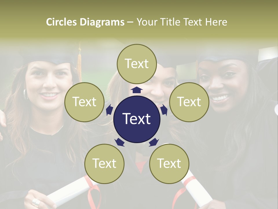 Group Of Graduation Girls Looking Very Happy PowerPoint Template