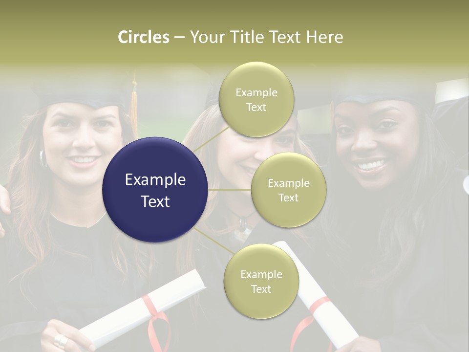 Group Of Graduation Girls Looking Very Happy PowerPoint Template