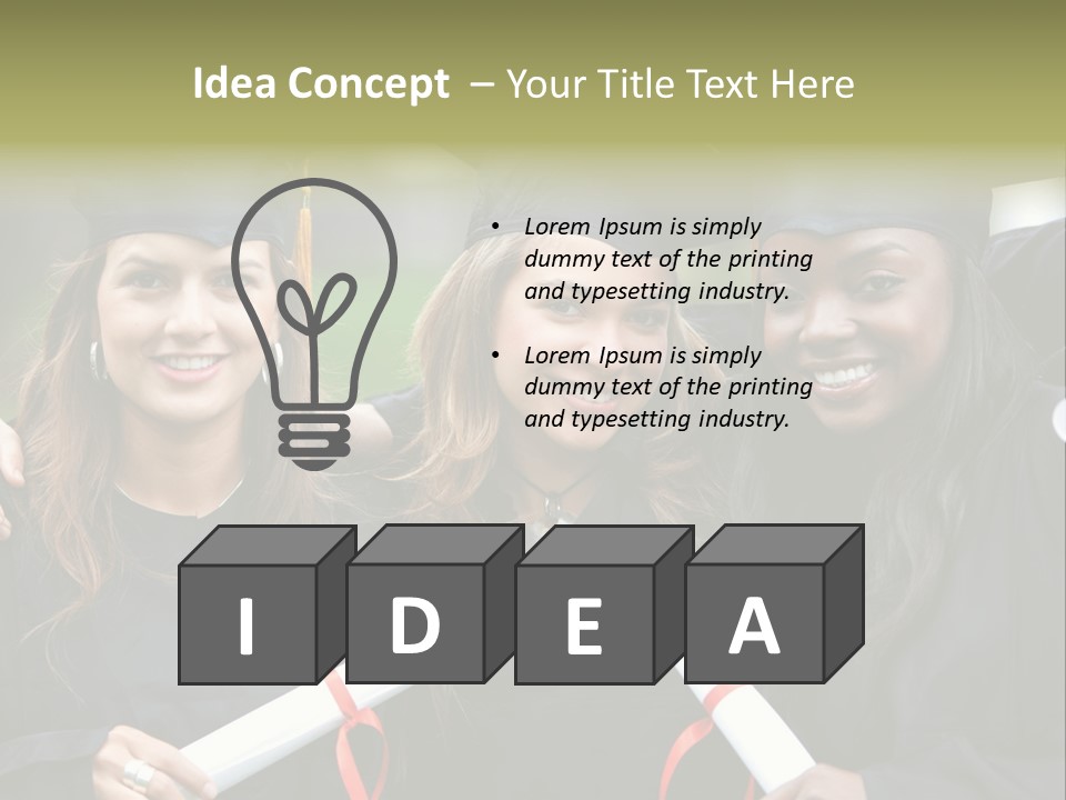 Group Of Graduation Girls Looking Very Happy PowerPoint Template