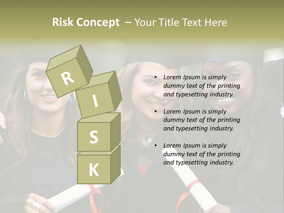 Group Of Graduation Girls Looking Very Happy PowerPoint Template