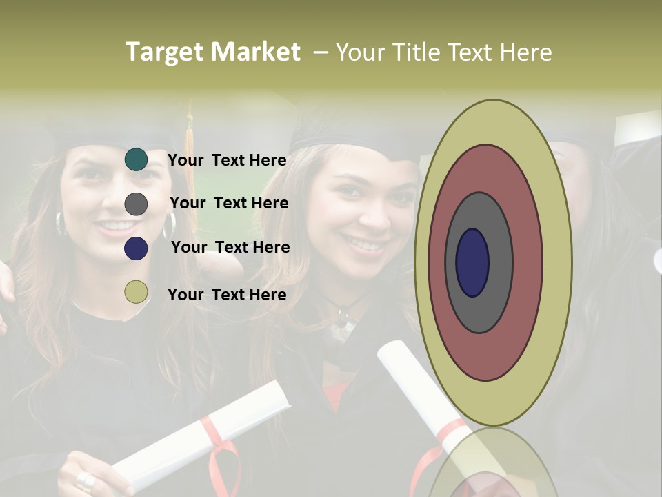 Group Of Graduation Girls Looking Very Happy PowerPoint Template