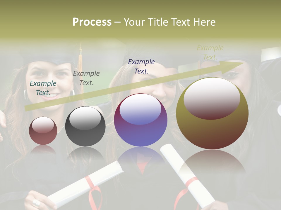 Group Of Graduation Girls Looking Very Happy PowerPoint Template