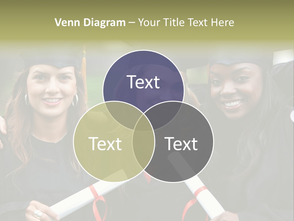 Group Of Graduation Girls Looking Very Happy PowerPoint Template