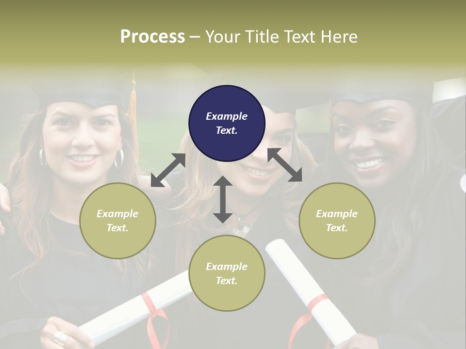 Group Of Graduation Girls Looking Very Happy PowerPoint Template